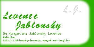 levente jablonsky business card